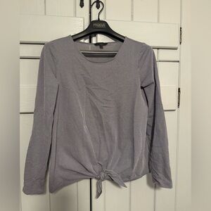 Banana Republic Pinstripe Long Sleeve Blouse - Gray